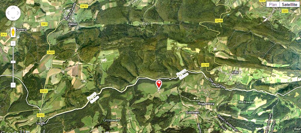Situation du Löwenburg avec Google Maps