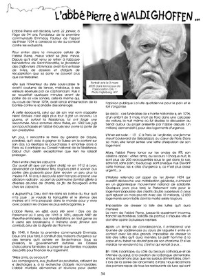 L'Abbé Pierre à Waldighoffen - extrait n° 70 Vivre à Waldighoffen - 2007 - p 1