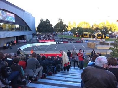 Rallye de France-Alsace le 5 oct 12 à Mulhouse - La chicane devant le Palais des Sports