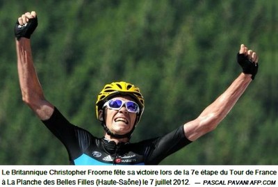 Tour de France 2012 Christopher Froome à la Planche des Belles Filles (Afp Pascal Pavani)