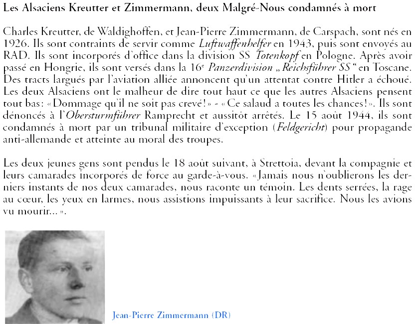 Deux Malgré Nous condamnés à mort le 15 août 1944