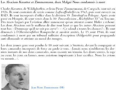 Deux Malgré Nous condamnés à mort le 15 août 1944