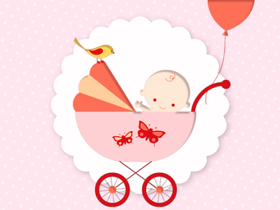 Bébé dans une poussette - fille