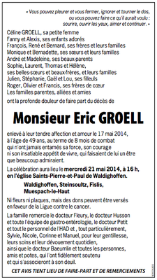 Décès Groell Eric