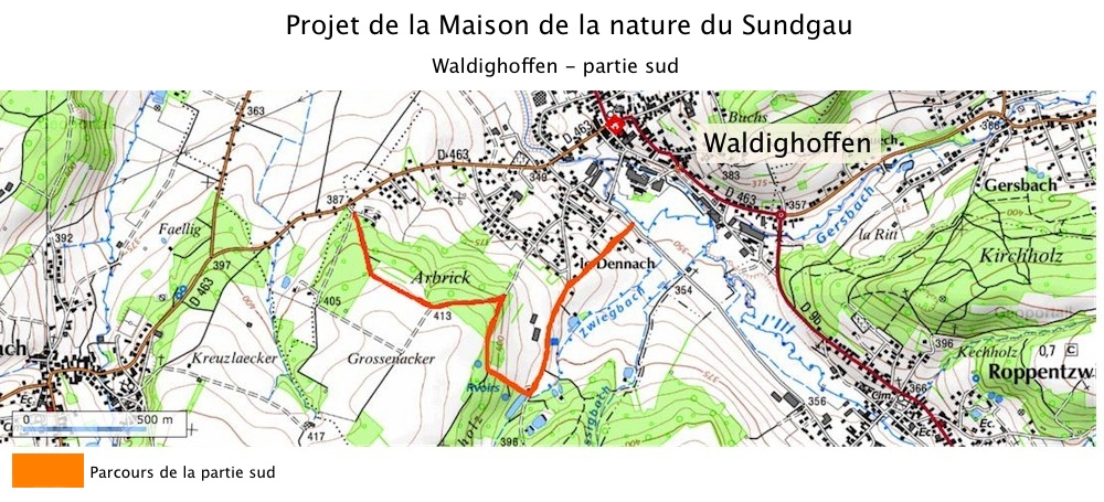 Plan du sentier partie sud