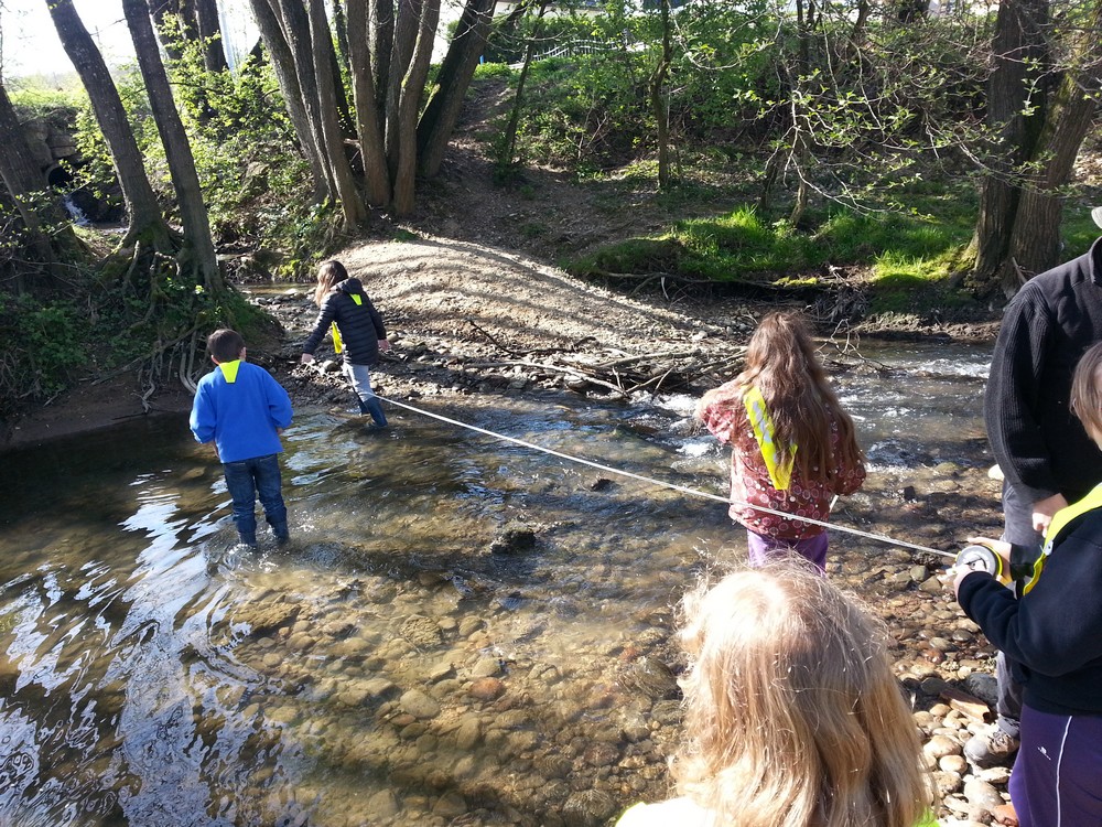 Mesure de la largeur de la rivière