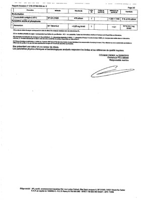 Rapport d'analyse d'eau potable n°C10-22188-D09 du 22/06/2010 Rapport d'analyse d'eau potable n°C10-22188-D09 du 22/06/2010