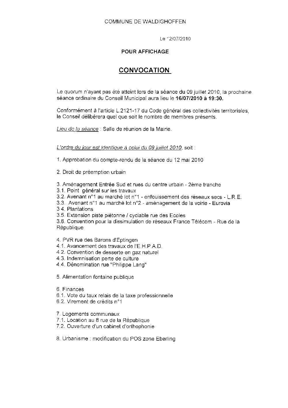 page 1 réunion CM du 16.07.2010