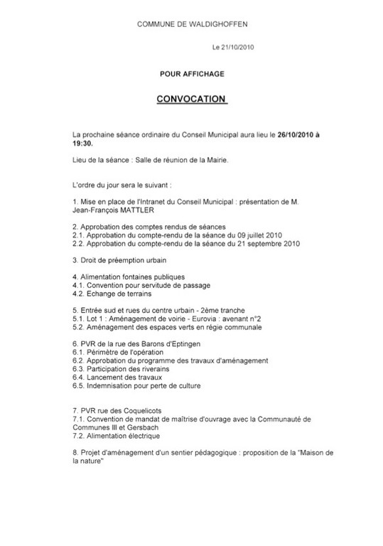 Convocation CM Waldighoffen du 26/10/2010 - page 1