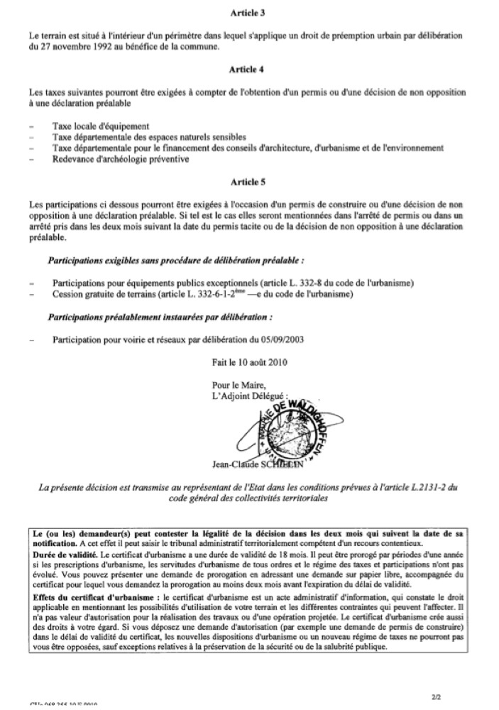 Réponse CU 10E0010 page 2