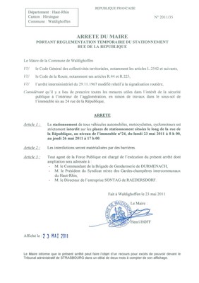 Arrêté du Maire n°2011/35 