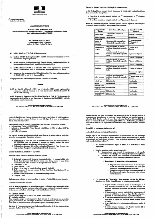Arrêté préfectoral n&deg;2010-1570 