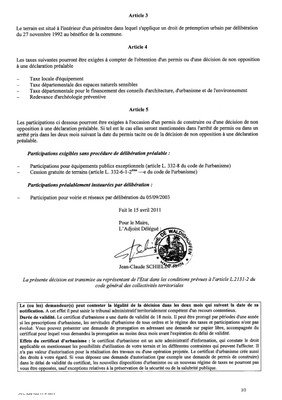 Certificat d'urbanisme n°11E0011 - Me MEURLET-KOHLER Certificat d'urbanisme n°11E0011 - Me MEURLET-KOHLER