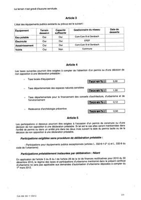 Certificat d'urbanisme n°11E0012 - Me MEURLET-KOHLER