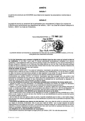 Arrêté du permis de construire n°11E0007 - M. et Mme KIELBUS