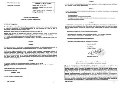 Certificat d'urbanisme n°13E0012 - Mme HOFF/GRYCZKA