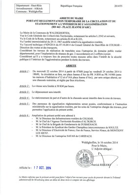 Arrêté circulation 2014/55