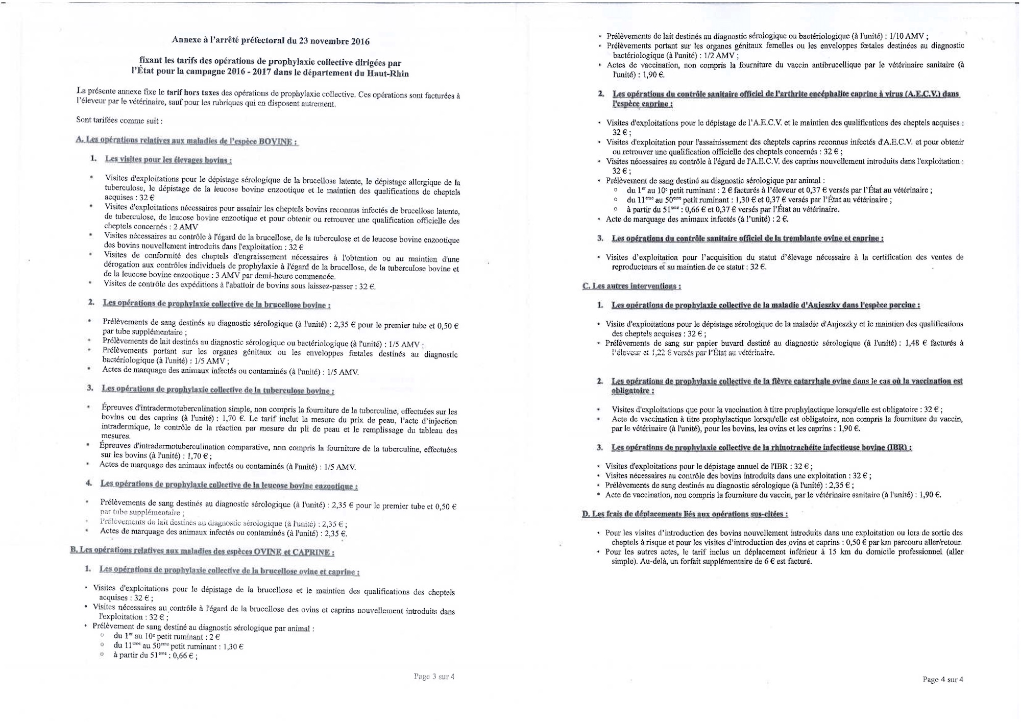 Annexe Arrêté prefectoral- tarif des opérations de prophylaxie 