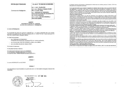 Arrêté accordant la demande de permis de construire de M et Mme KOLBE/MOLETTA 