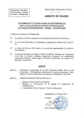 Arrêté du Maire n° 2016/16