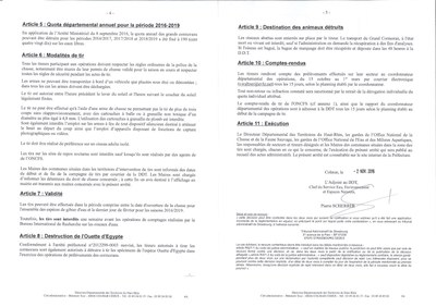 Arrêté portant autorisation de destruction de l'espèce "Grand Cormoran" 