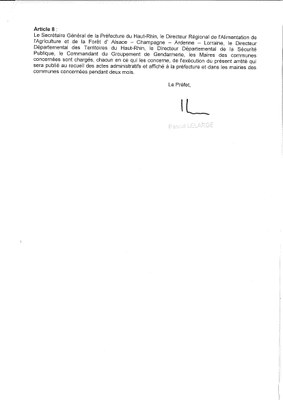 Arrêté préfectoral définissant les périmètres de surveillance du Plum Pox Virus. Page3/4 