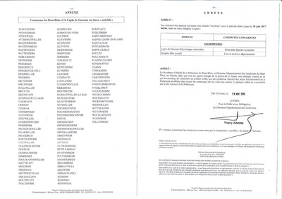  Arrêté préfectoral - liste des animaux nuisibles 2/2