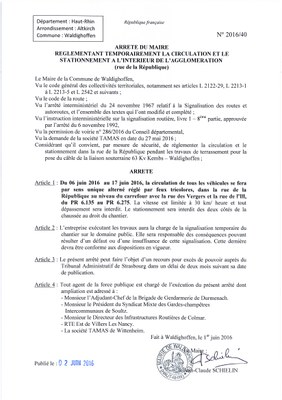 Circulation réglementé dans la rue de la République