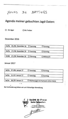 Jours de battues - décembre 2016, janvier 2017