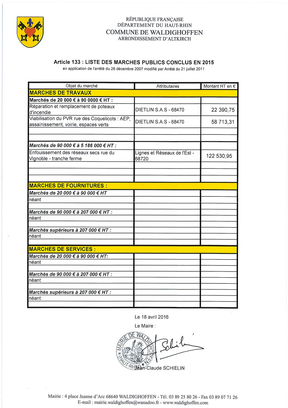 liste des marchés publics conclus en 2015