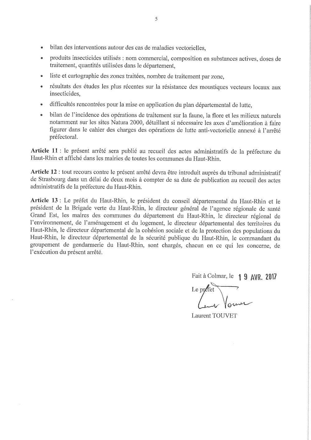 Arrêté préfectoral - plan national anti-dissémination du chikungunya et de la dengue