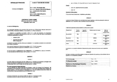 Certificat d'urbanisme opérationnel délivré à M. FRELECHOUX Maurice