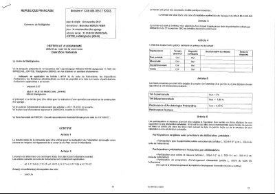 Certificat d'urbanisme opérationnel délivré à M. Henri HENLIN
