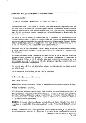 Délibération du Conseil Communautaire du jeudi 23 février 2017