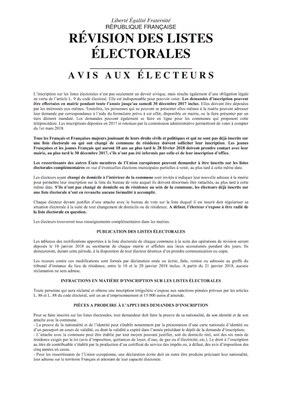 Révision des listes électorales 2017/2018