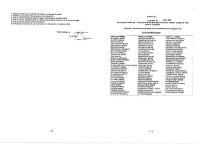 Arrêté préfectoral du 05 novembre 2018 - restriction de l'usage de l'eau