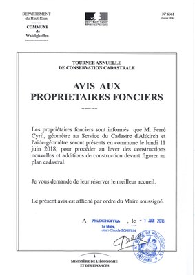 Avis aux propriétaires fonciers