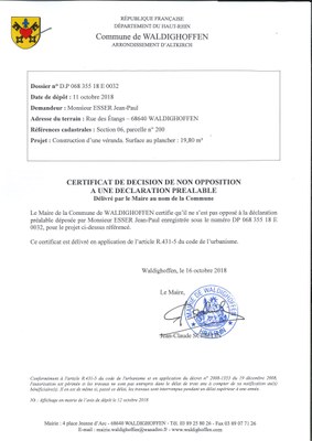 Décision à la demande d'autorisation de M. Esser Jean-Paul