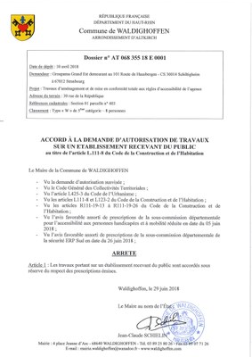 Décision à la demande d'autorisation de travaux à l'agence Groupama