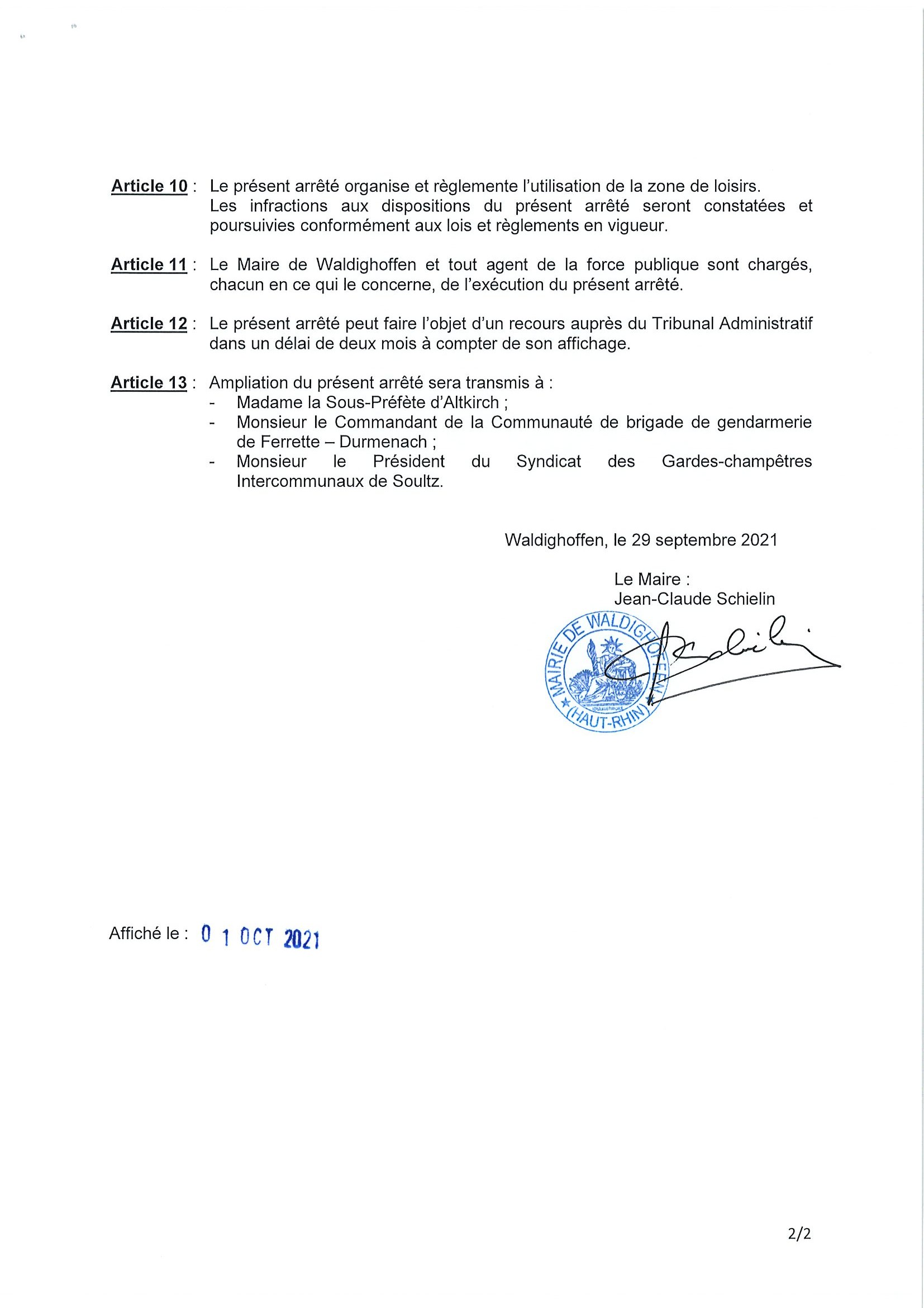 Arrêté 2021.72 - aire de jeux