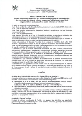 Arrêté du Maire 2026/66 page 1
