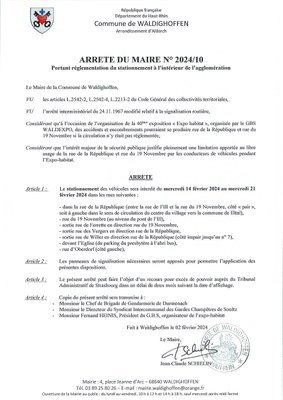 Arrêté du maire n°2024/10