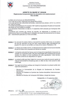 Arrêté du maire n°2024/46 