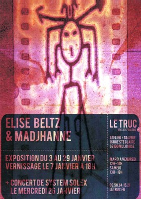 Affiche pour l'expo de Elise BELTZ à la Galerie Le Truc à Mulhouse