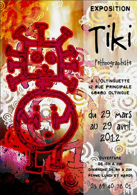 Affiche exposition Tiki (Elise Beltz) à l'Oltinguette