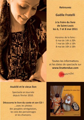 Affiche de la présence de Gaëlle Fratelli à la Foire du Livre 2011 de Saint Louis