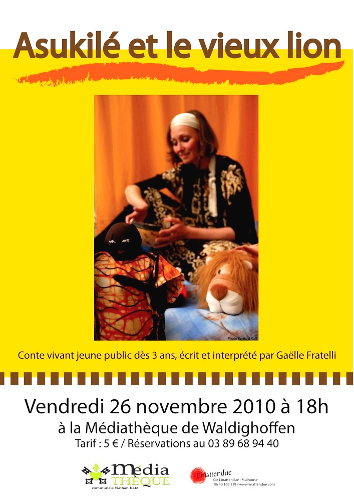 Asukilé et le vieux lion - Affiche de Gaëlle FRATELLI