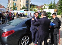 Arrivée de Frédéric Lefebvre au marché d'Altkirch