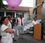 Photo de JP Girard pour la caravane du sang le 12 juin 2010 : pendant le discours de la présidente