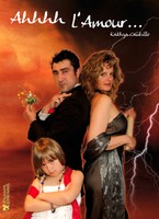 Couverture du nouveau livre de Kathya Cautillo, "Ahhh l'Amour". Kathya est avec son mari et sa fille